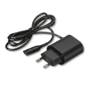 Power supply plug with cable, black