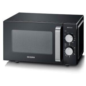 Severin 2-i-1 Mikrovågsugn med keramikbotten och grill MW 7762 – Svart/Rostfritt stål (20L)