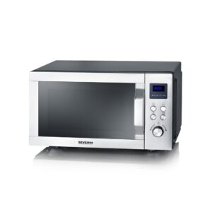 Severin 3-i-1 Mikrovågsugn med keramikbotten, grill och varmluft MW 7777 – Rostfritt stål/Svart (25L)